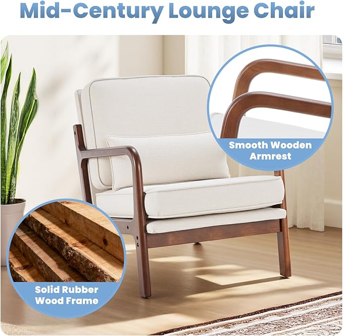 DUMOS Accent Chairs Set of 2, Mid Century Modern Chair
