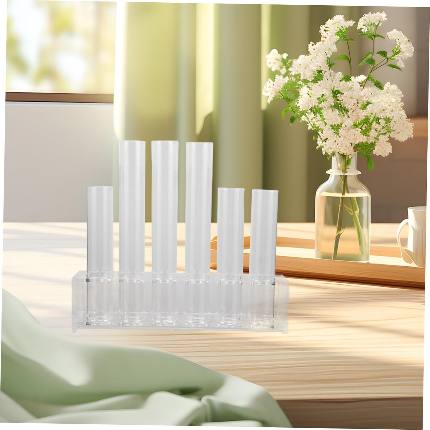 Parliky Glass Test Tube Propagation Station with Rack for Plant Display Simple Decorative Container for Home and Office for Small Terrarium Plants and Greenery