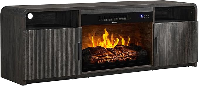 AMERLIFE 70" Fluted Fireplace TV Stand