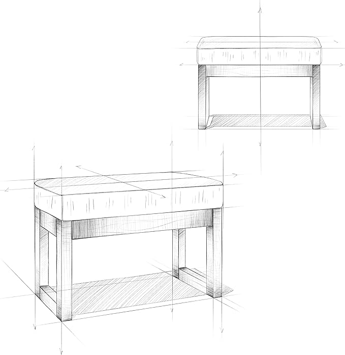 SIMPLIHOME Milltown Small Ottoman Bench