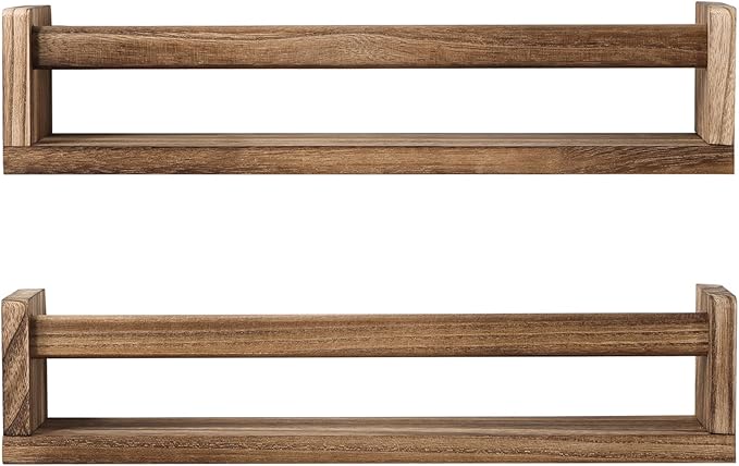 JORIKCHUO Nursery Book Shelves, Kitchen Spice Rack, or Rustic Wall Mounted