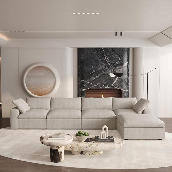 Cloud Couch Modular Sectional Sofa, 160.6" Down Filled Couch