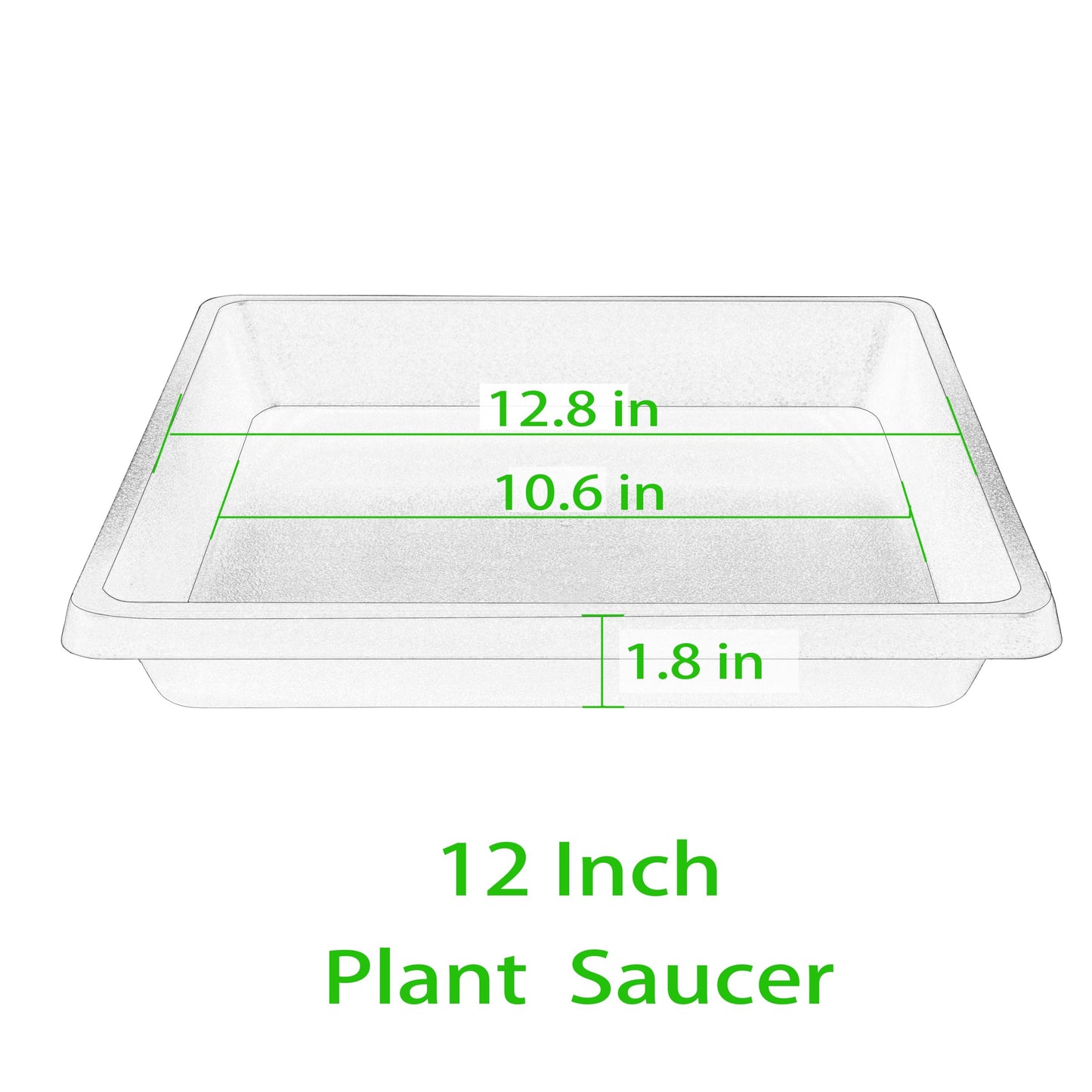 Plant Saucer 12 Inch Square 2 Pack, Plastic Plant Drip Trays, Plant Saucers for Indoors and Outdoors, Flower Pot Saucers, Saucers for Potted Plants, Planter Saucer, Plant Water Catcher Trays for Pots