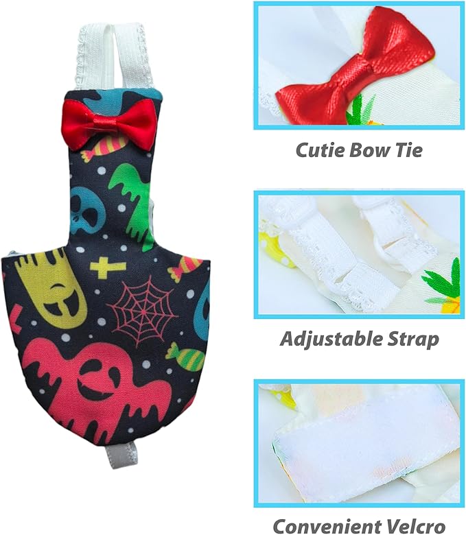UKJENT Bird Diaper Protective Parrot Nappy 2 Pack, Reusable Flight Suit with Waterproof Inner Layer, Washable Cute Urine Wet Suit for Cockatiel Monk Parakeet Sun Parakeet Lory(S)