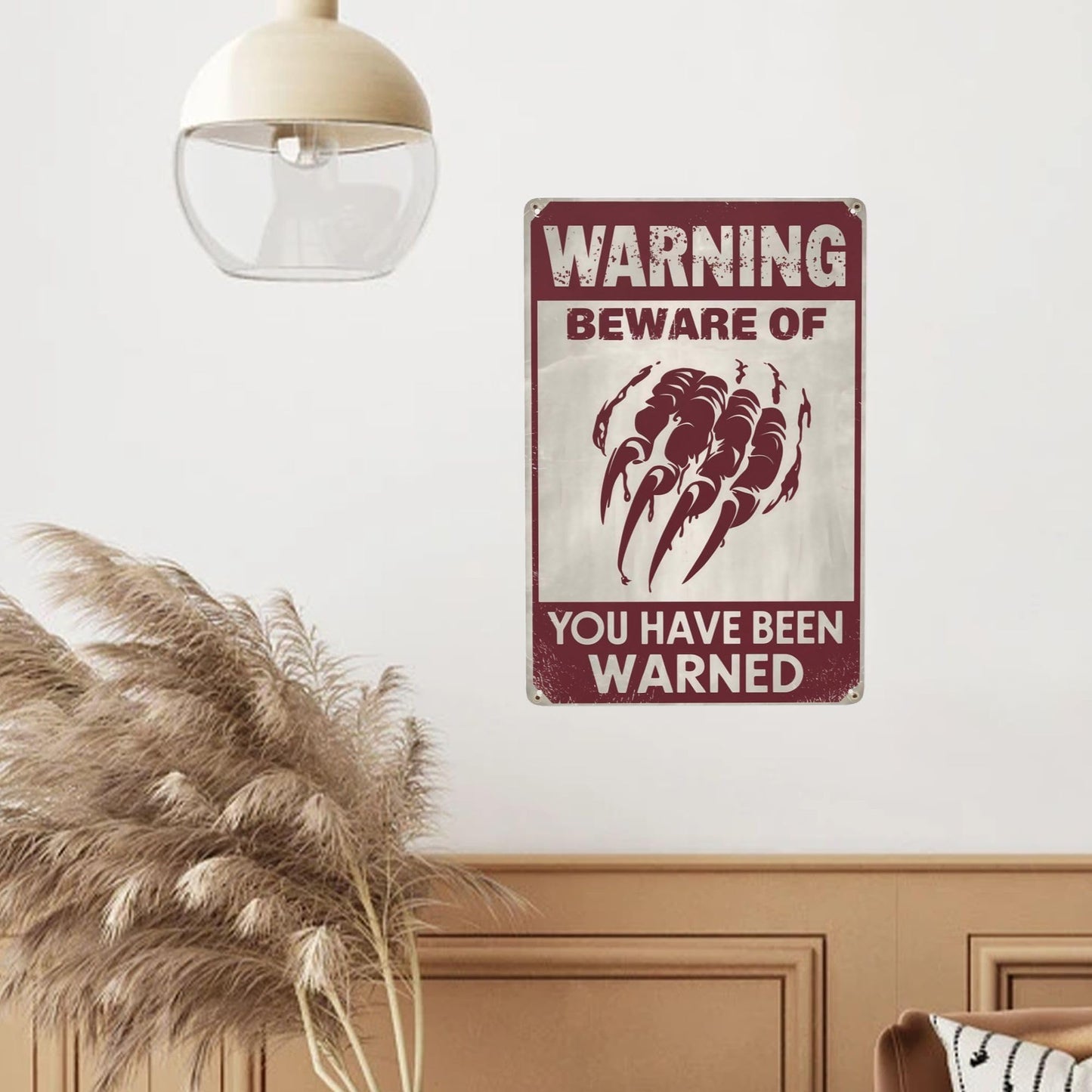 8x12 Inch Metal Sign Halloween Warning Beware You Have Been Warned Retro Wall Decor For Front Entry Porch Hallway Garage Party Room And Halloween Wall Display Spaces