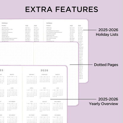 And Per Se Undated Academic Planner, A5 Weekly Calendar Planner, 72 Weeks Hardcover to Track Goals, Teacher Student Planning Book with Monthly Tab Stickers & Back Pocket (Lavender)