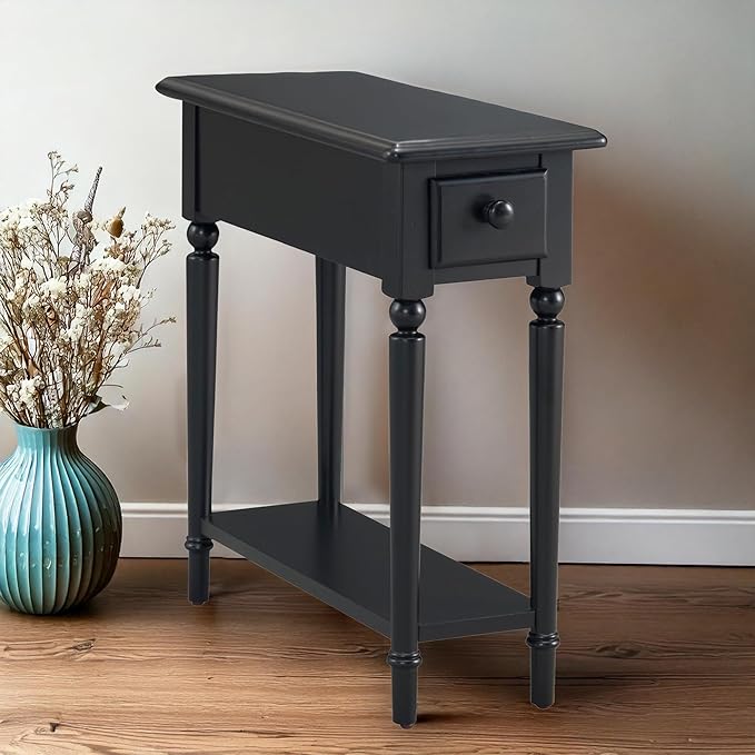 Coastal Solid Wood Narrow End Table