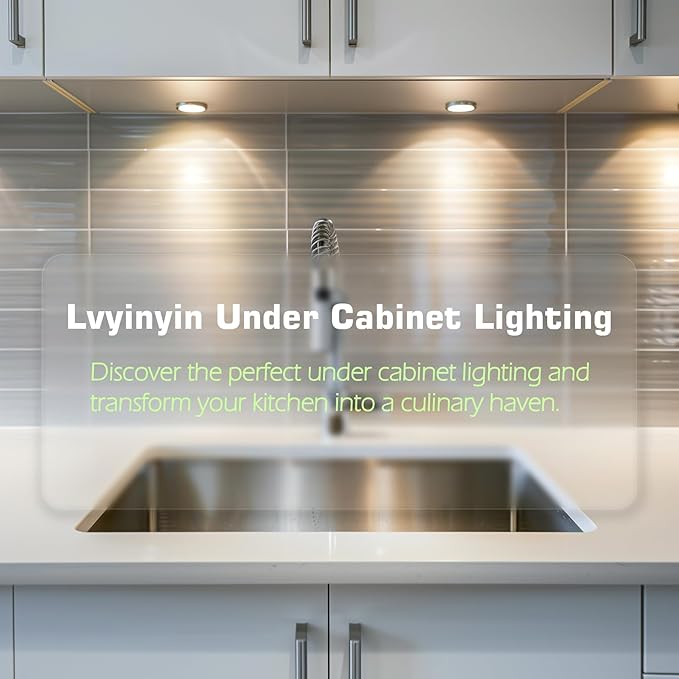 Under Counter Lights, Curio Cabinet LED Puck Lighting, 110V Wall Plugged in