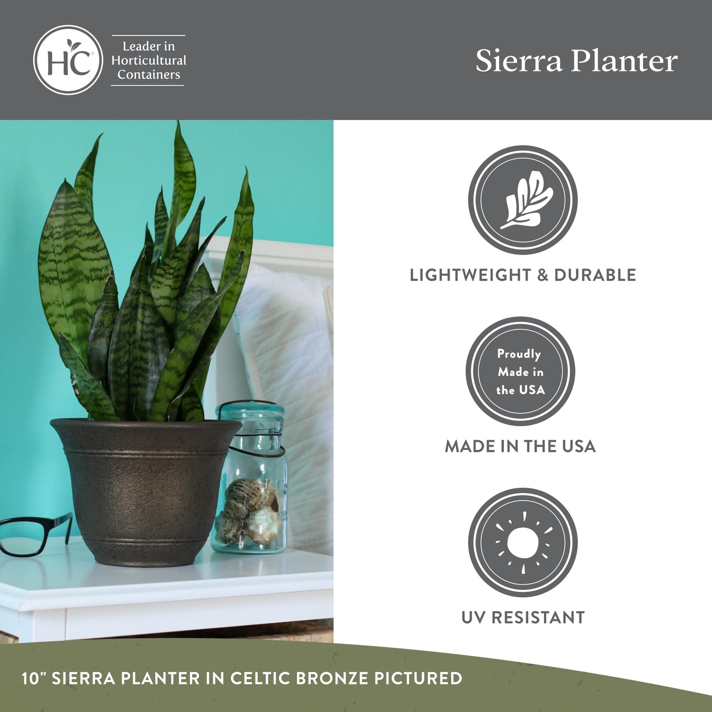 The HC Companies Sierra Round Self-Watering Pot - Lightweight Plastic Planter for Herbs & More - Durable Plant Pots for Indoor Plants & Outdoor Plants (7.5” Rustic Redstone, Pack of 2)