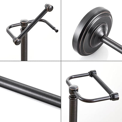Toilet Paper Holder Stand, Oil Rubbed Bronze Toilet Paper Holder Free Standing, Post Pivoting Design & Stable Weighted Base SUS304 Stainless Steel for Bathroom（Mega Roll）