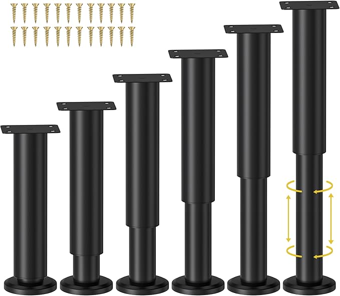 Wlrrcwdttc 6 Pcs Adjustable Height Bed Support Legs