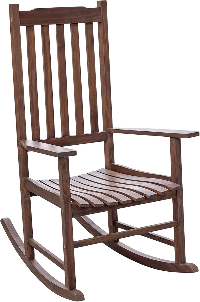 Flamaker Outdoor Rocking Chair Oversized Wooden Patio Chairs