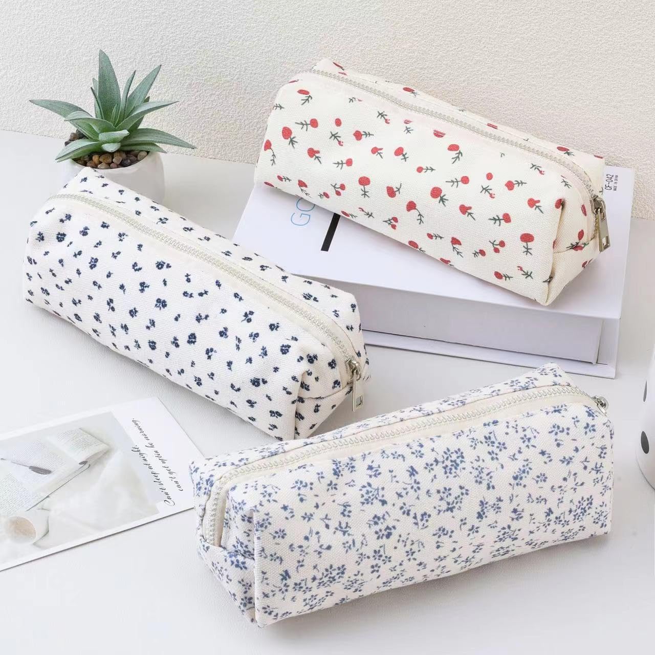 OZAOZ Cute Pencil Case Aesthetic Student Pencil Pouch Coin Pen Pouch Cosmetic Bag Office Stationery Organizer For Kids Teen School (Z-Violet)