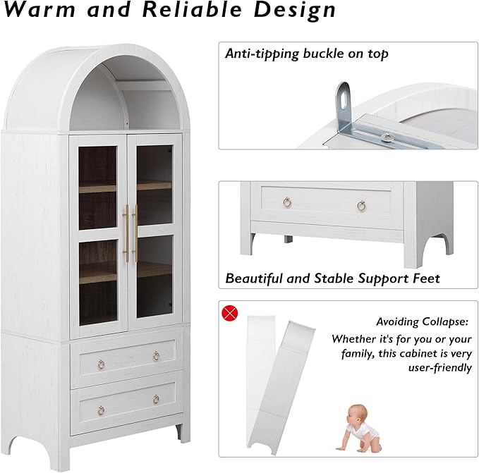71" Arched Storage Cabinets