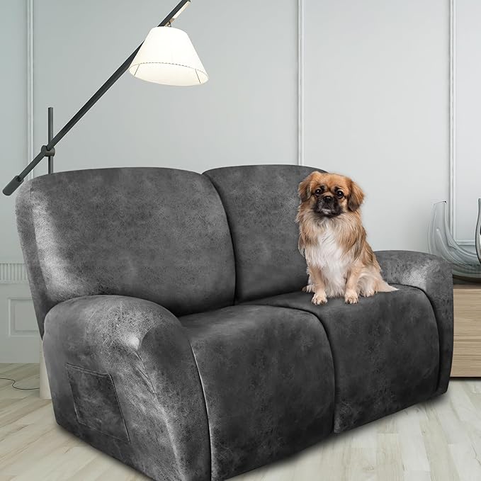 ANARACHON Loveseat Recliner Cover Leather Look Recliner Loveseat Covers