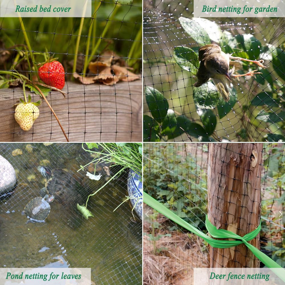 Junkogo Bird Netting 13x40 FT – 3/4" Mesh Garden Netting for Plant Protection, Deer Fence Netting Against Birds, Squirrels, Rabbits, Raccoons & More – Protect Fruit Trees, Vegetables & Flowers