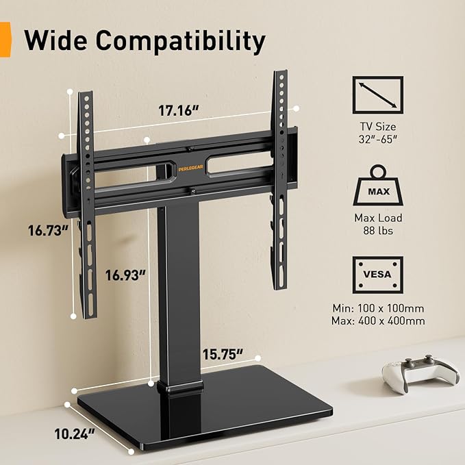Perlegear Universal Swivel TV Stand