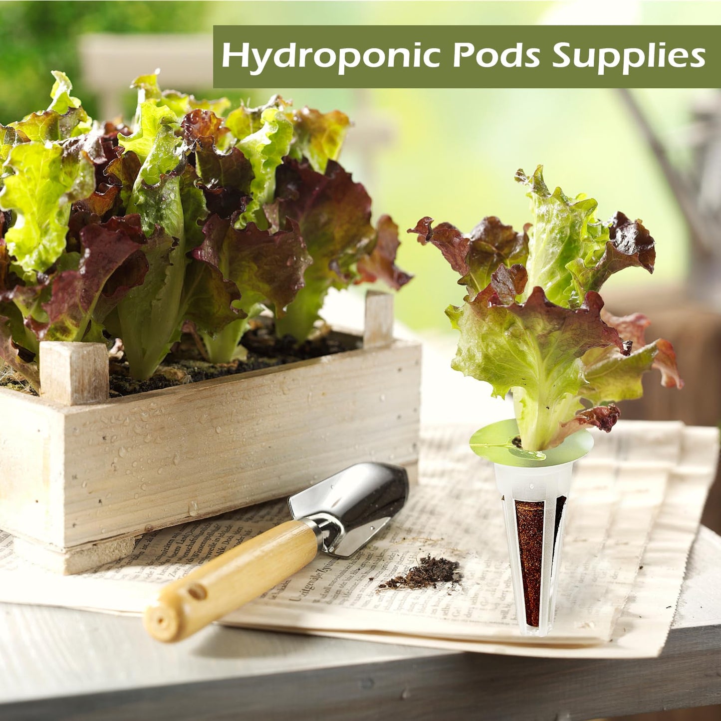 Hugloogn 160PCS Hydroponics Growing Baskets,Plant Seed Pod Kit,Grow Anything Kit,Indoor Garden System Accessories Includes 50pcs Sponges,50pcs Labels,30pcs Replacement Baskets,30pcs Domes