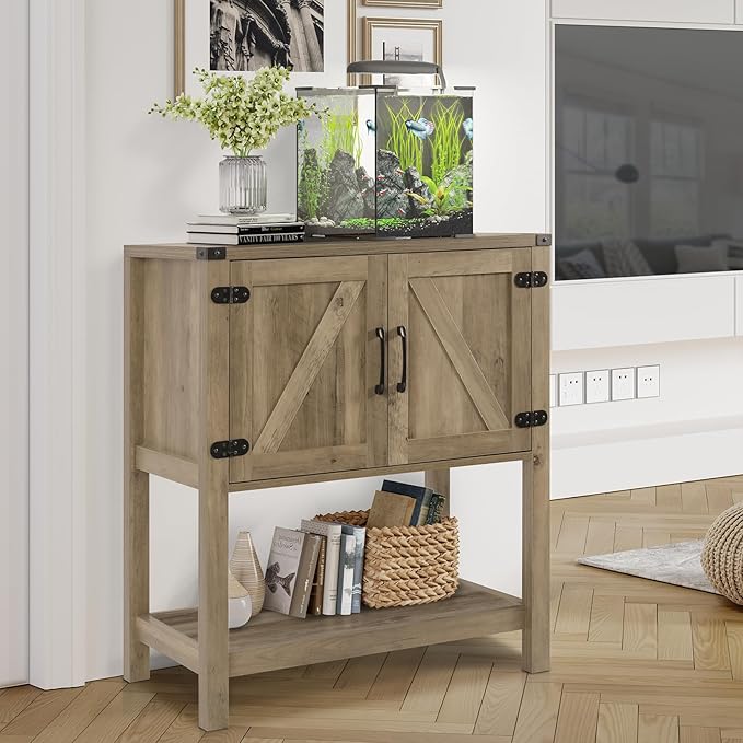 Mufico Sofa Table Console Table, Coffee Bar Cabinet, 31.5 L x 13.8 D x 34.65 H