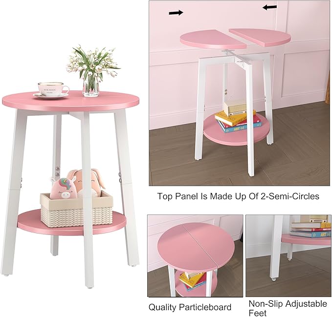 sthmec Side Table, Small Round End Table