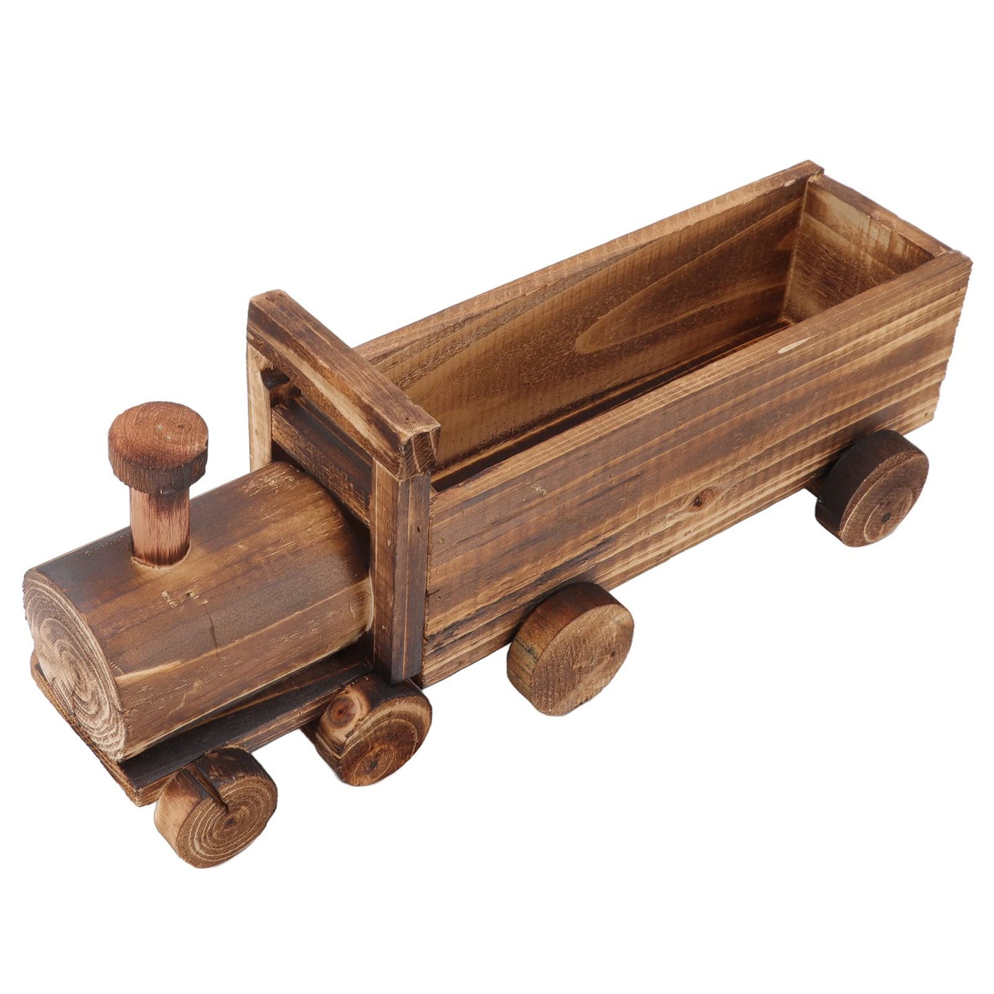 Hapivida Wooden Flower Pot, Train Shape Succulent Plants Containers Retro Plant Potted Bonsai Planter Cute Small Funny Plant Pots