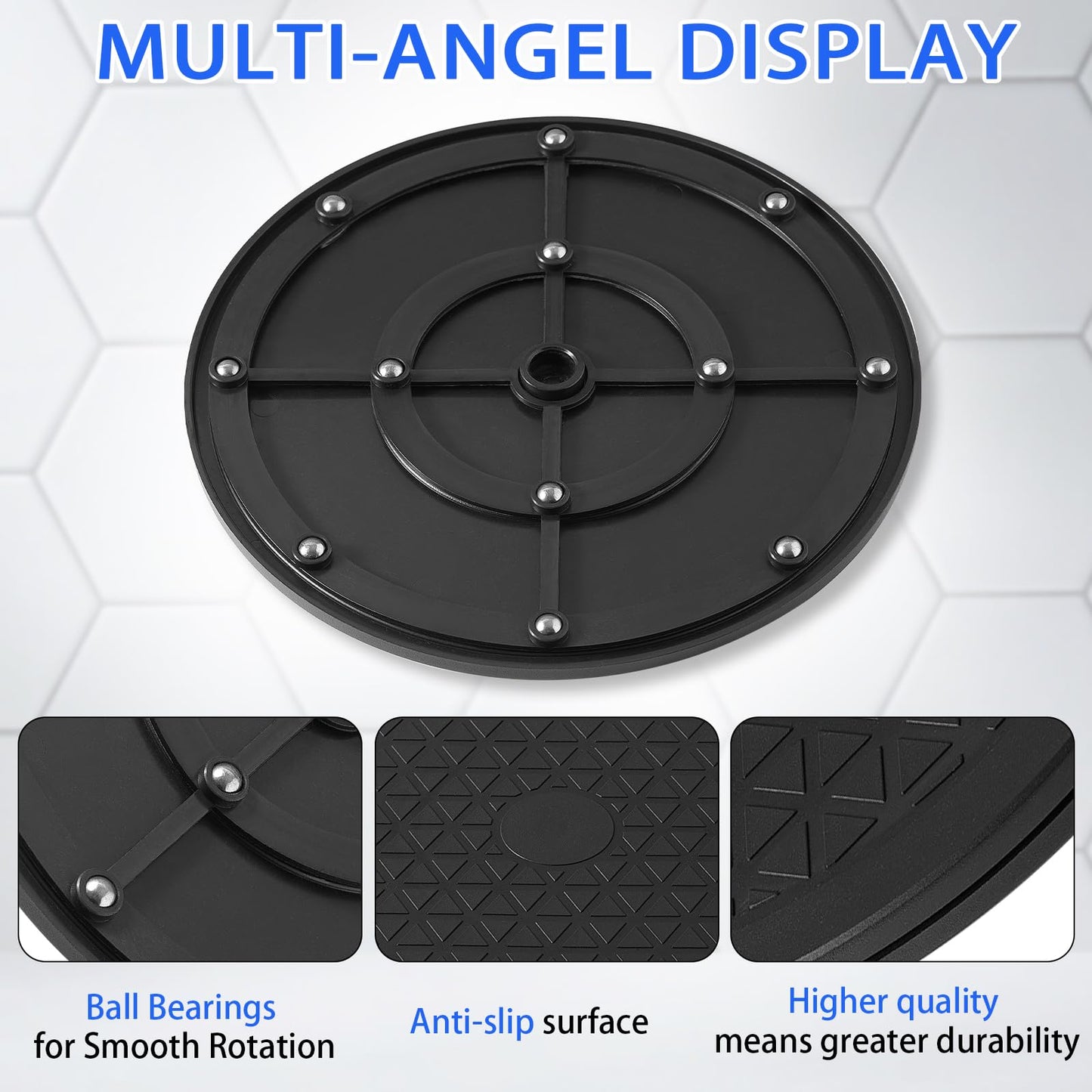 2 Pcs (8 Inch) Heavy Duty Rotating Swivel Stand - Lazy Susan with Steel Ball Bearings for Model Base/Rotating Plants/Crafts Stand Monitor/TV/Monitors/Potted Plants (360˚ Rotation)