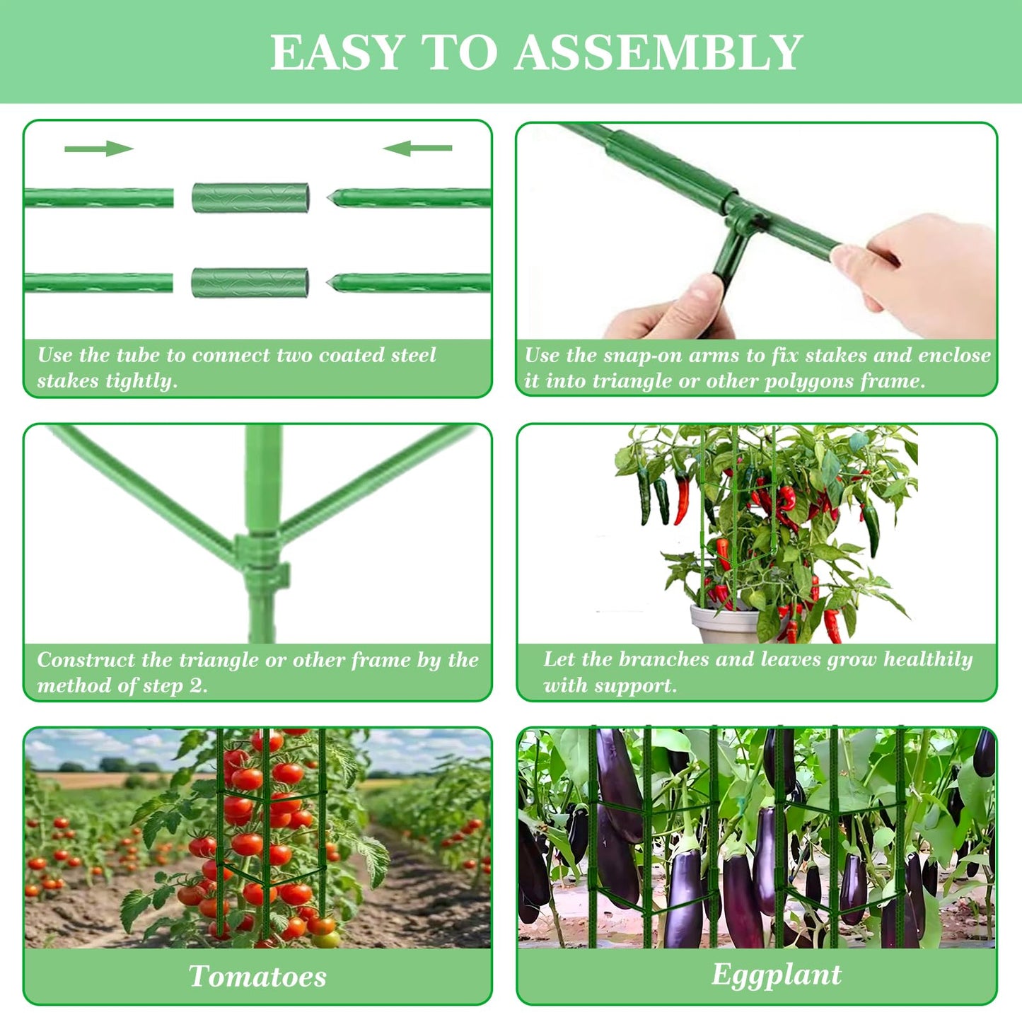 Moirsunt 66Inch Tall Tomato Cage for Garden, 4Pack Plant Support Heavy-Duty Garden Stakes, Tomato Trellis for Potted Plants, Height Adjustable Tomato Cage Trellis for Climbing Plants Flowers