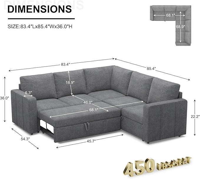 Belffin Modular Sectional Sleeper Sofa