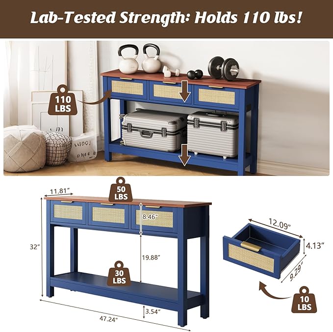 Luoxiao 47" Blue Entryway Table