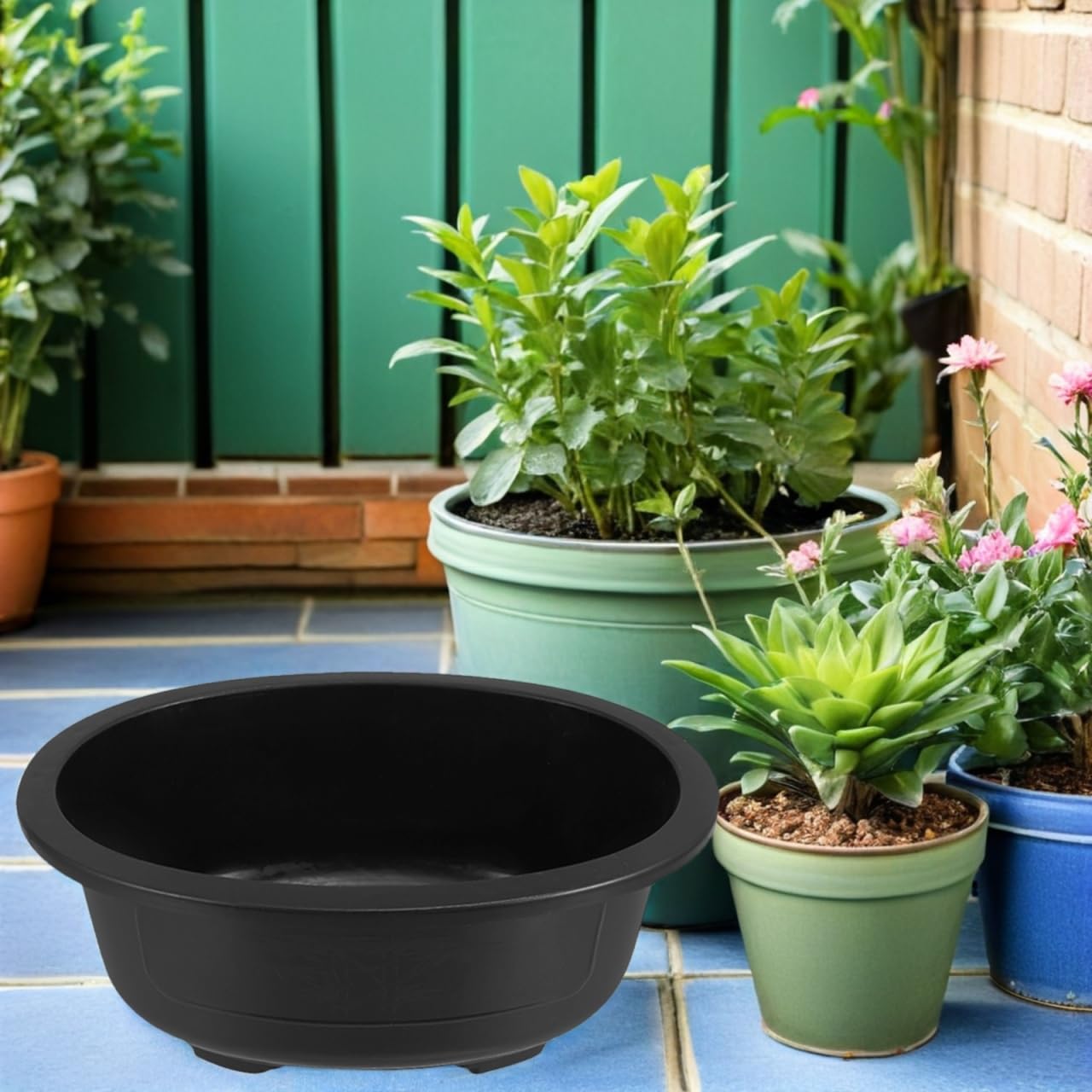Hemoton 2pcs Large Oval Flower Pots Drainage for Indoor and Outdoor Gardening Modern Bonsai for Home Office Decor and Balcony Use