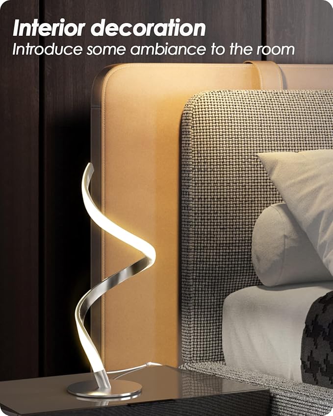 Yarra-Decor Modern Spiral Bedside Lamp
