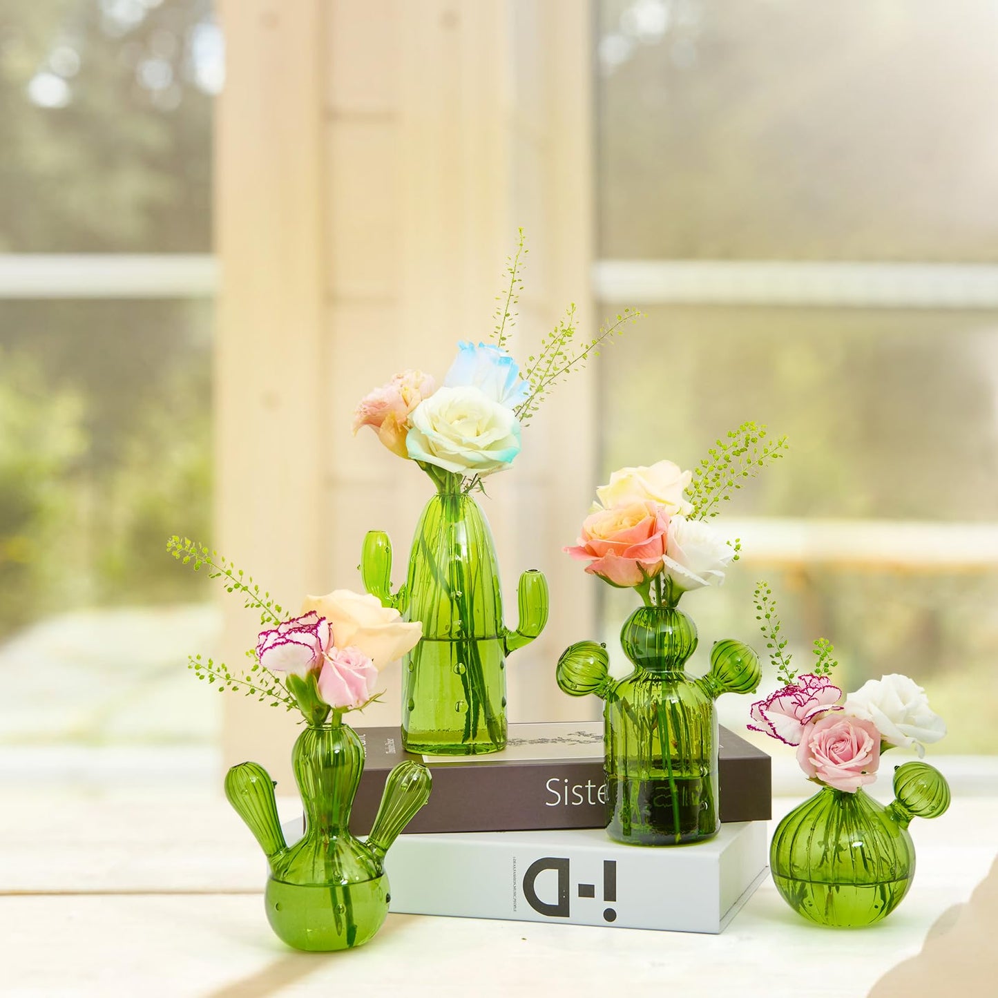 XXXFLOWER Cactus Plant Propagation Station Terrarium Jars for Plant Cuttings Air Plant Holders Unique Glass Flower Vase for Hydroponics Plants for Plant Lovers Home Garden Decor