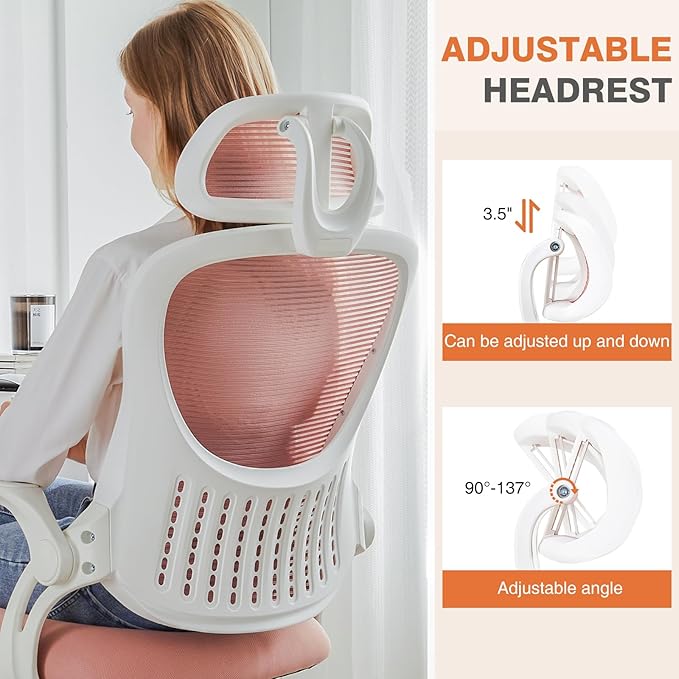 Sweetcrispy Office Computer Desk Chair, Ergonomic High-Back Mesh Rolling Work