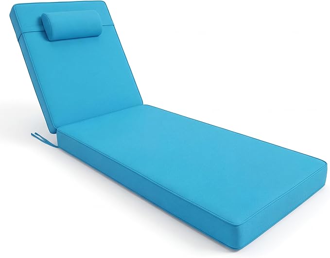 Chaise Lounge Cushion for Outdoor Furniture, Waterproof, Fade-Resistant and