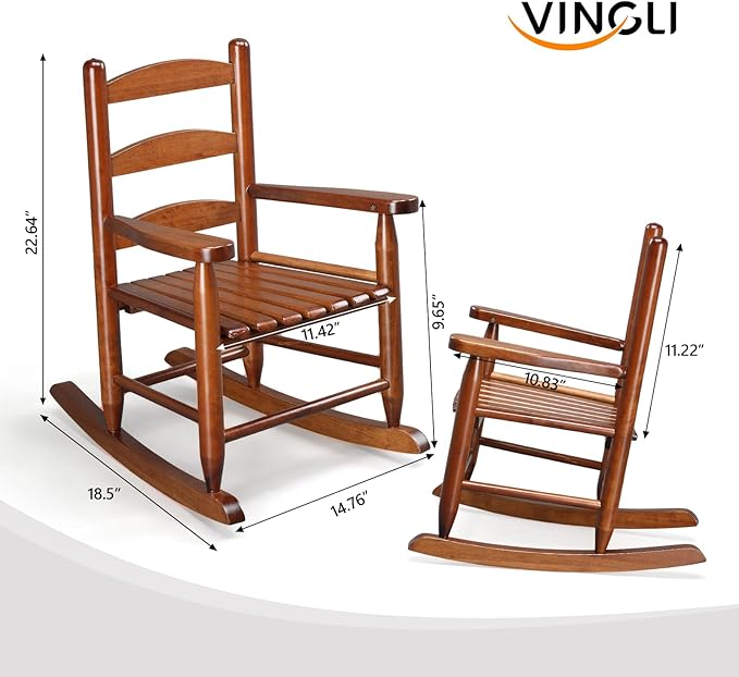 JOYMOR Outdoor Wooden Rocking Chair