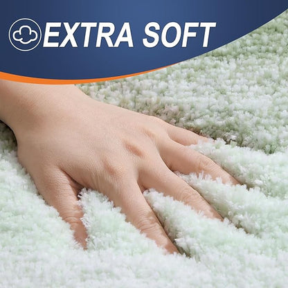 OLANLY Small Bathroom Rugs Mat 24x16, Extra Soft Absorbent Microfiber Bath Rugs, Rubber Backing, Quick Dry, Washable Bath Mats for Bathroom Floor, Tub and Shower, Home Decor Accessories, Sage Green