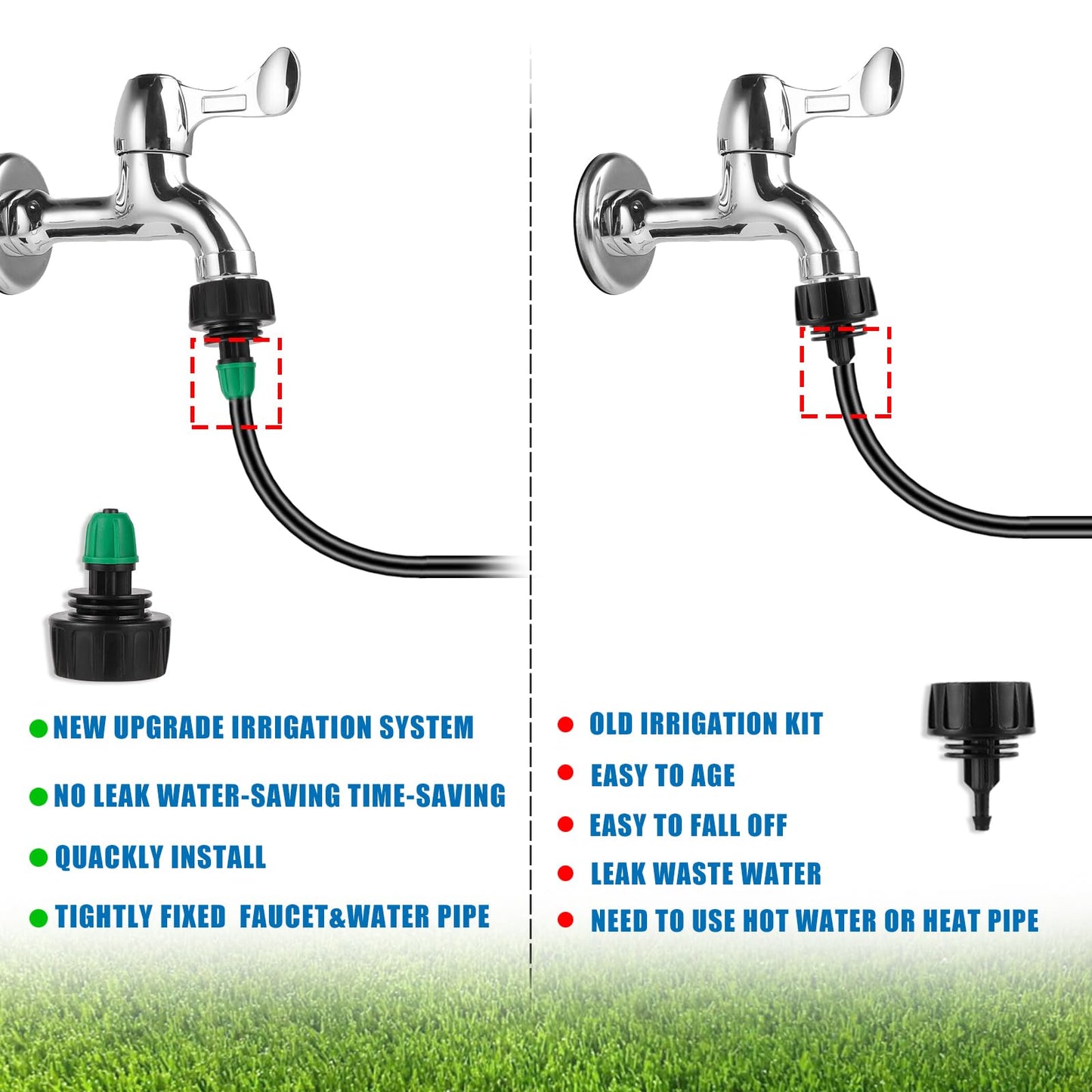 Misting Cooling System Greenhouse Misting System Automatic Garden Watering System Lock Barbed Drip Irrigation System with 1/4 inch Irrigation Tubing Mister for Patio Greenhouse Garden,Lawn.