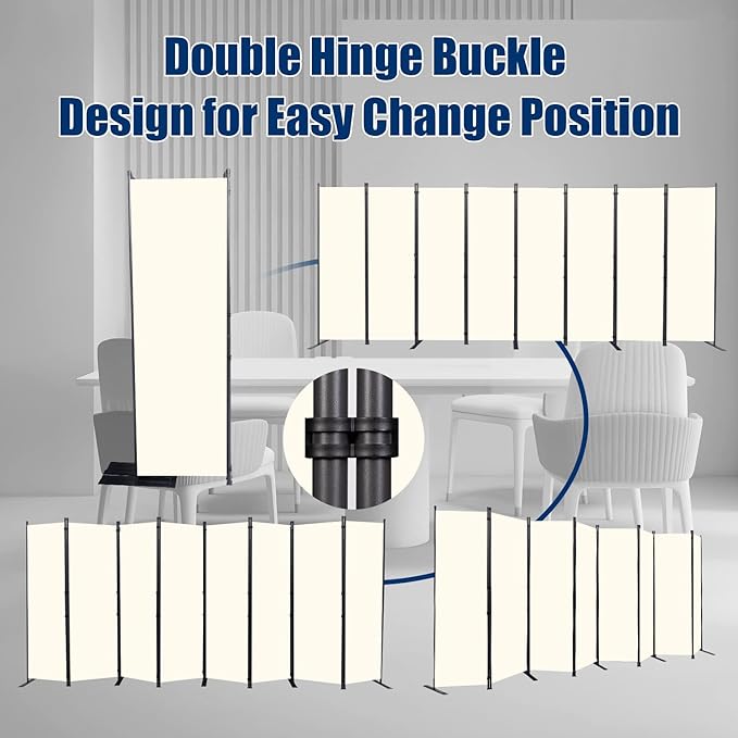 Room Divider 6FT Portable Room Dividers and Folding Privacy Screens, 8 Panel