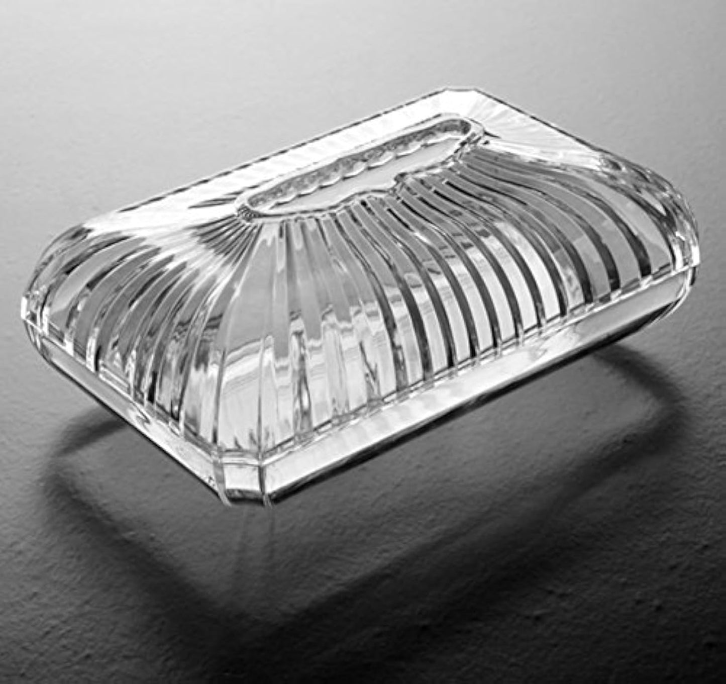 GracesDawn Facial Tissue Dispenser Box Cover Holder Modern Clear Acrylic Napkin Organizer for Bathroom, Kitchen and Office Room