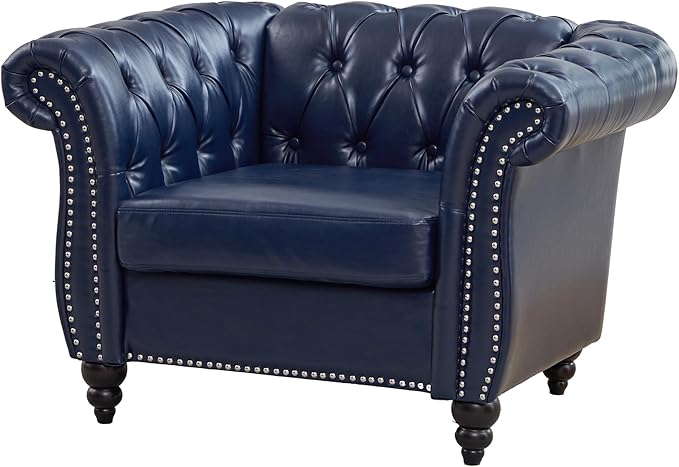 Mid-Century 2 Seater Sofa, Faux Leather Loveseat