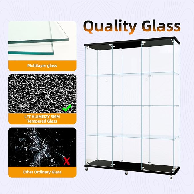 LFT HUIMEI2Y Glass Display Cabinet 12 Shelves