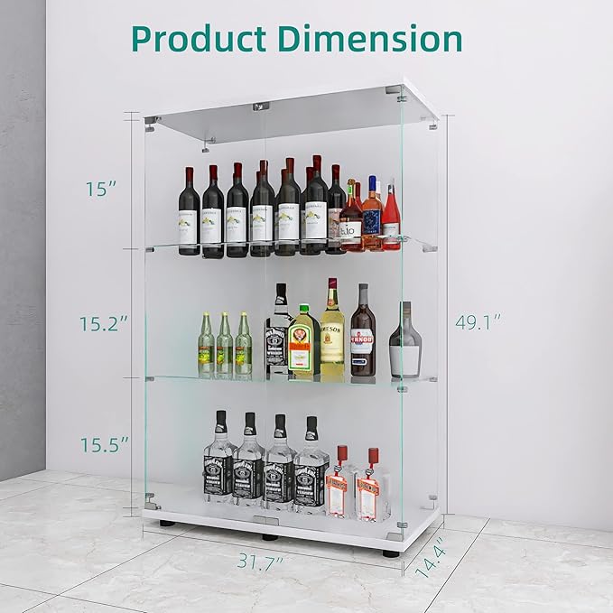 LFT HUIMEI2Y Glass Display Cabinet 3-Shelf