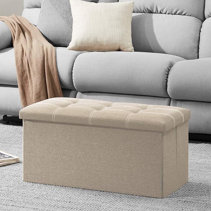 YOUDENOVA 30 inches Folding Storage Ottoman, Ottoman