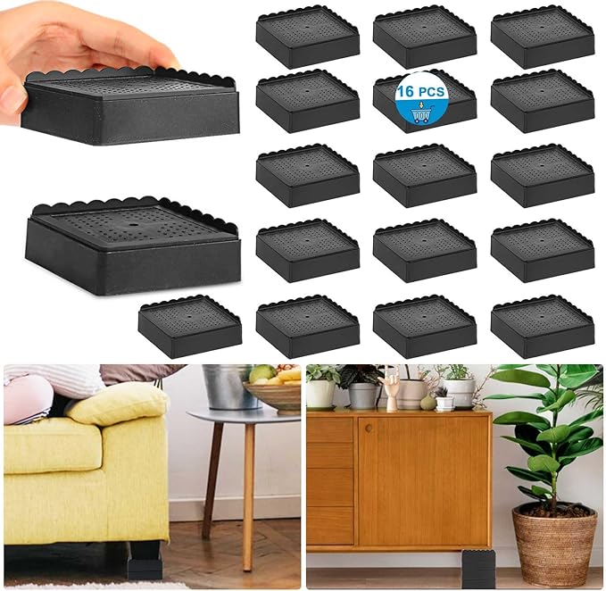 Bed Risers 1 inch, 2 inch, 3 inch, 4 inch Heavy Duty, Adjustable Furniture Riser