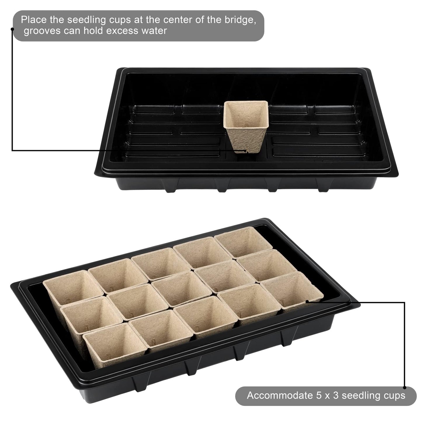Aodaer 193 Pack Seed Starter Kit Including Seed Starter Tray Peat Pots for Seedlings with Plant Labels, Tool, Plastic Growing Trays Germination Tray Paper Seedling Cups for Indoor Outdoor Garden