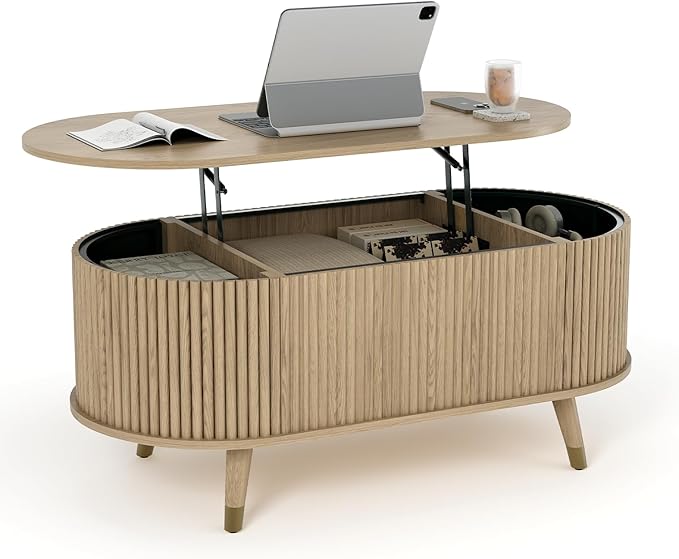 JOINICE 42.5" Oval Lift Top Coffee Table