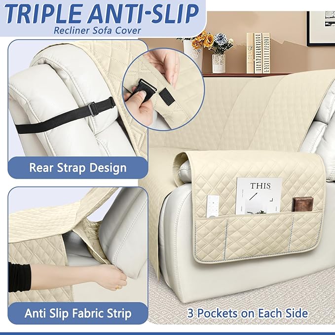 Arfntevss Recliner Sectional Couch Covers 1OO% Waterproof L Shape Sofa Cover