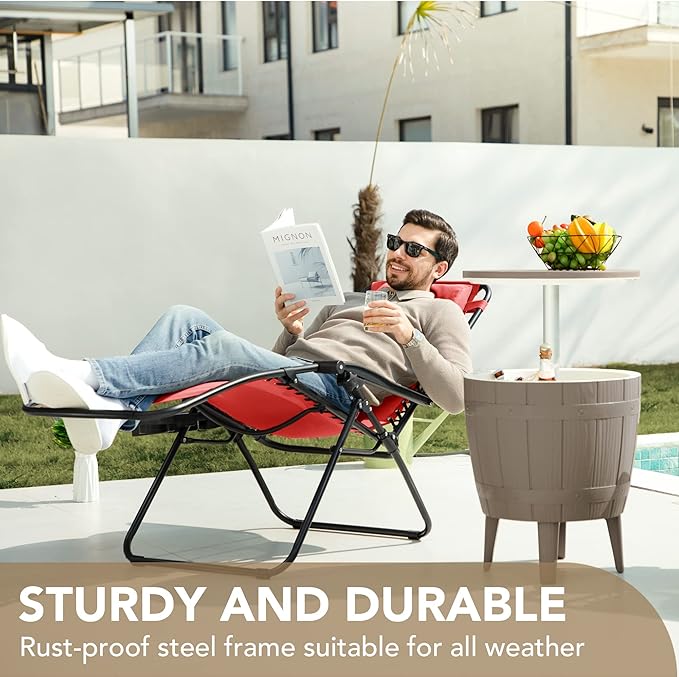 Devoko Patio Zero Gravity Chair Outdoor Folding Adjustable Reclining Chairs