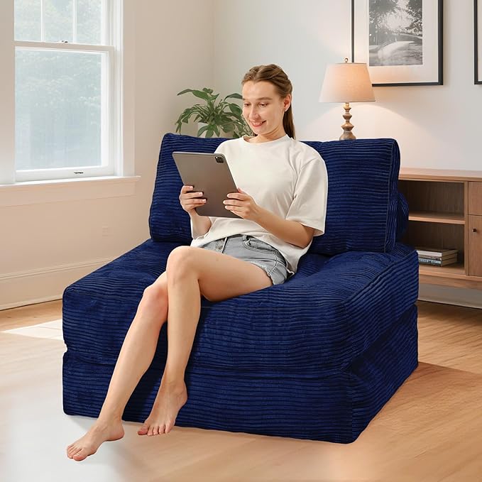 HABUTWAY Folding Sofa Bed, Convertible Sleeper Chair Bed w/Dual-Pillow & Handle