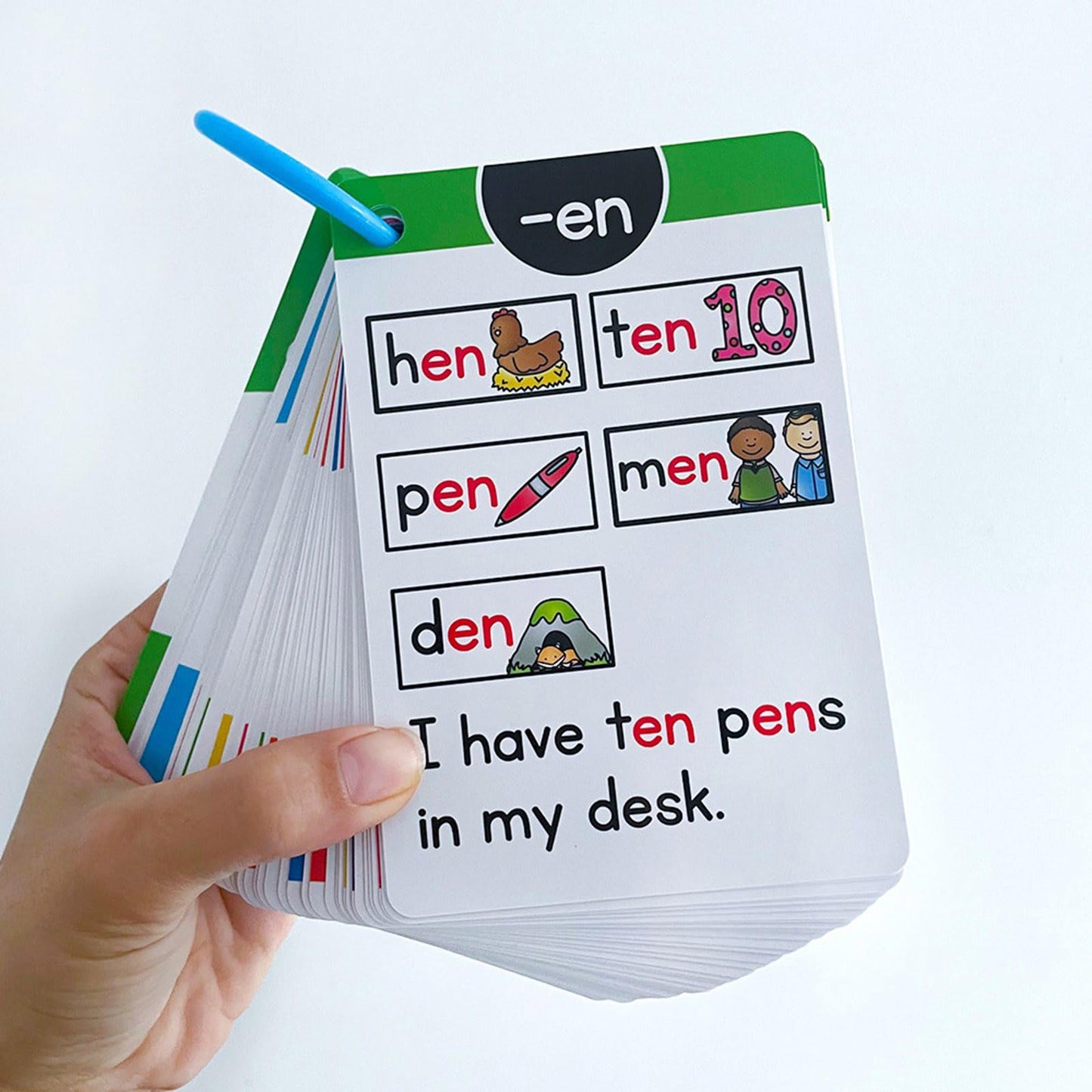 Phonics Flashcards for Early Learning with Pictures & Words, Vocabulary Building Cards Preschool Educational Tool Educational Flashcards
